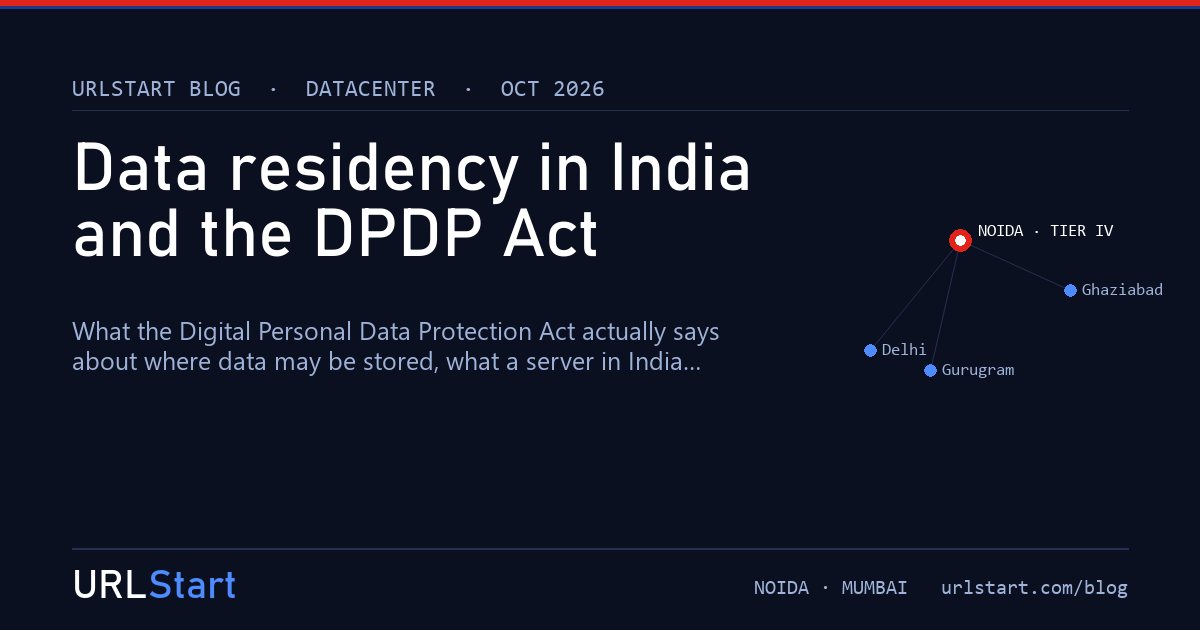 Data residency in India and the DPDP Act: what server location does and does not solve — URLStart blog cover