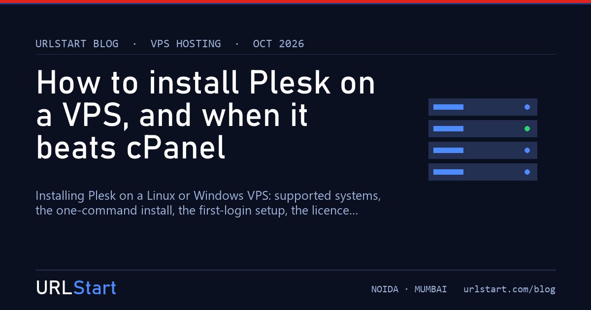 How to install Plesk on a VPS, and when it beats cPanel — URLStart blog cover